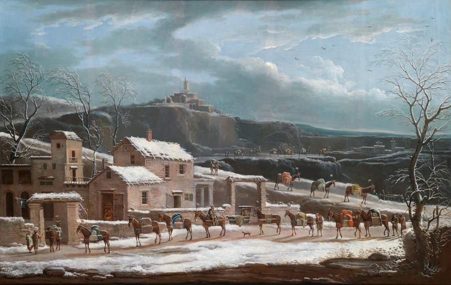 Caravana de arrieros, pintura de César van Loo (ca. 1821)